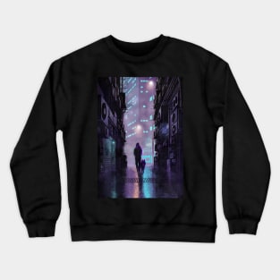 Good evening from a cyberpunk dystopia Crewneck Sweatshirt